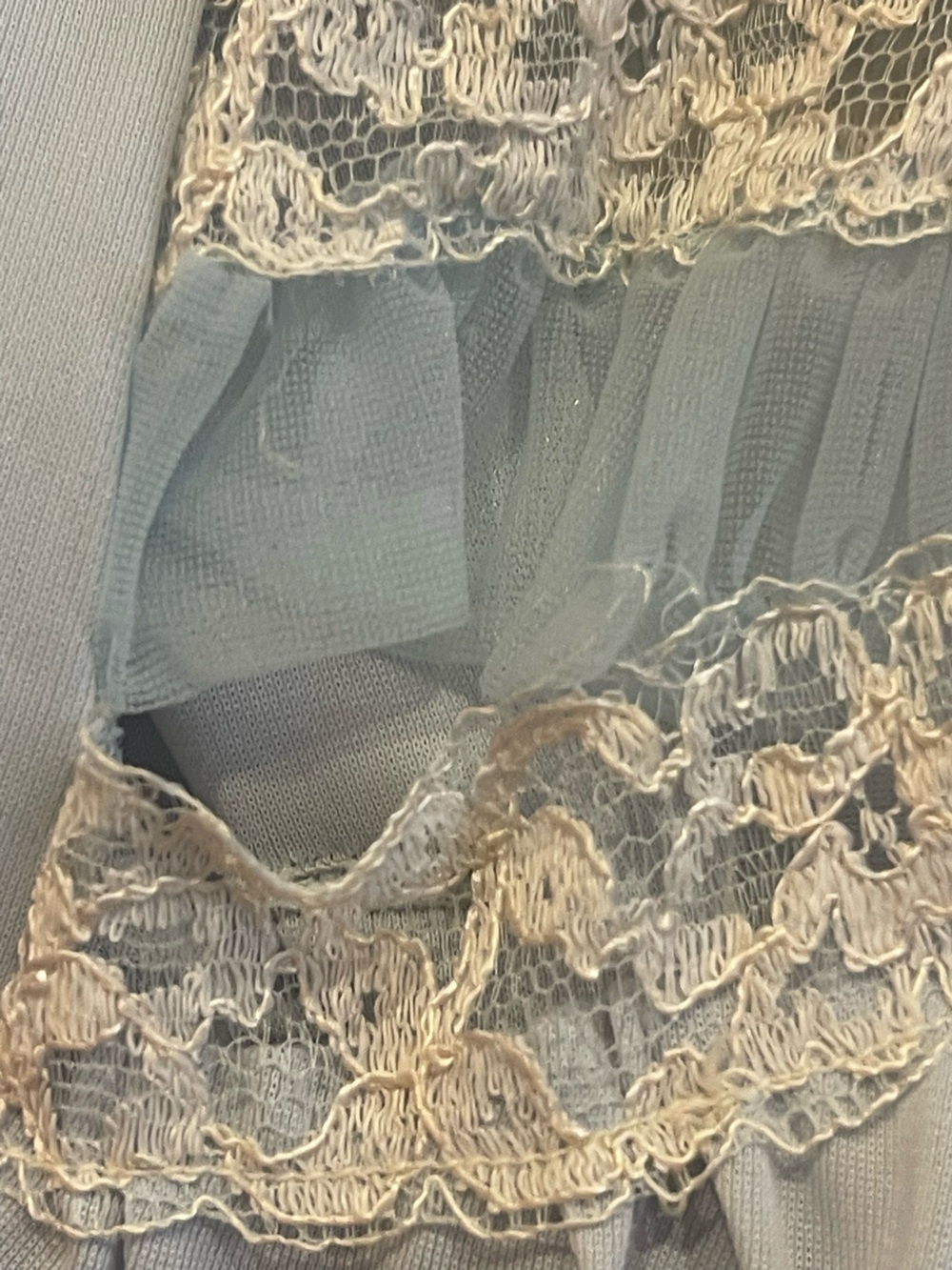 Vintage Sheer Blue Lace Top S Lingerie Victorian Coquette Balletcore Romantic - Picture 16 of 16